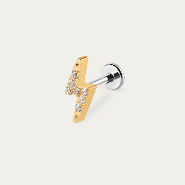 Lunar Bolt Stud in Gold — titanium — Rhokea