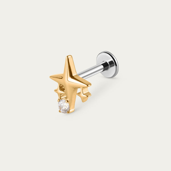 Lunar Comet Stud in Gold — titanium — Rhokea