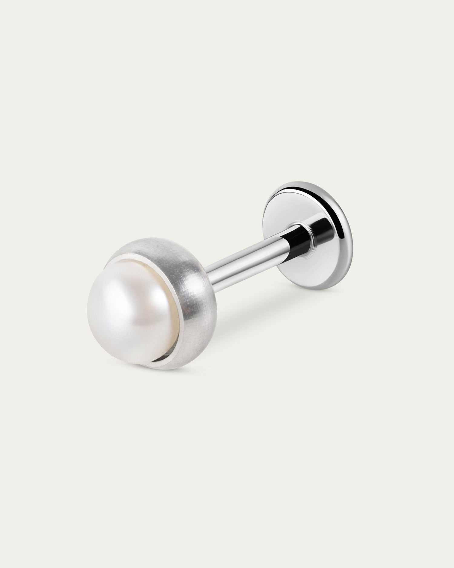 Ethereal Pearl Stud in Silver — titanium — Rhokea