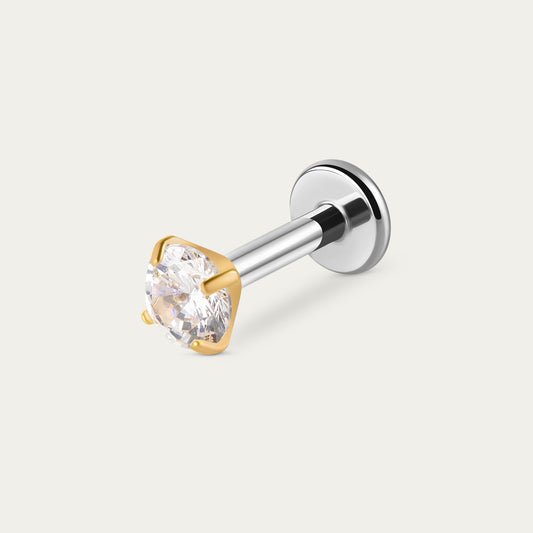 Diamond Solitaire Stud in Gold