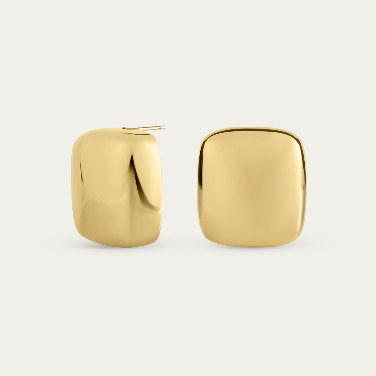 Linear Square Stud Earrings in Gold — titanium — Rhokea