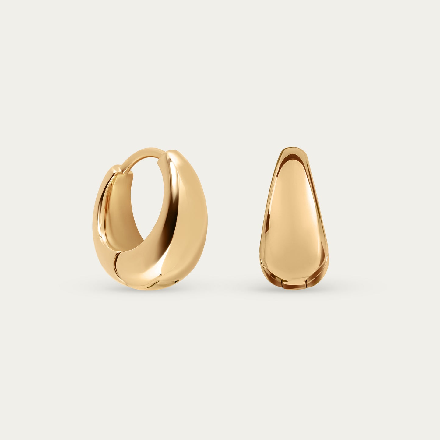 Teardrop Statement Hoops in Gold