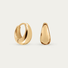 Teardrop Statement Hoops in Gold