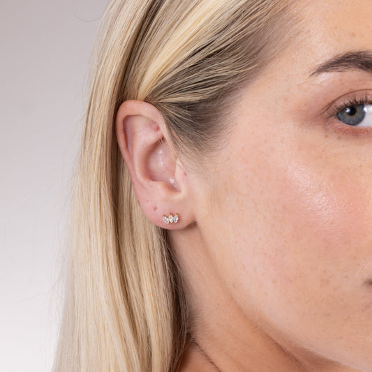 Trinity Marquise Stud in Gold