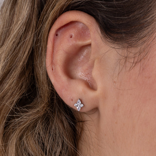 Radiant Cluster Stud in Silver