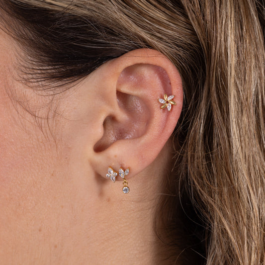 Harmony Drop Stud in Gold