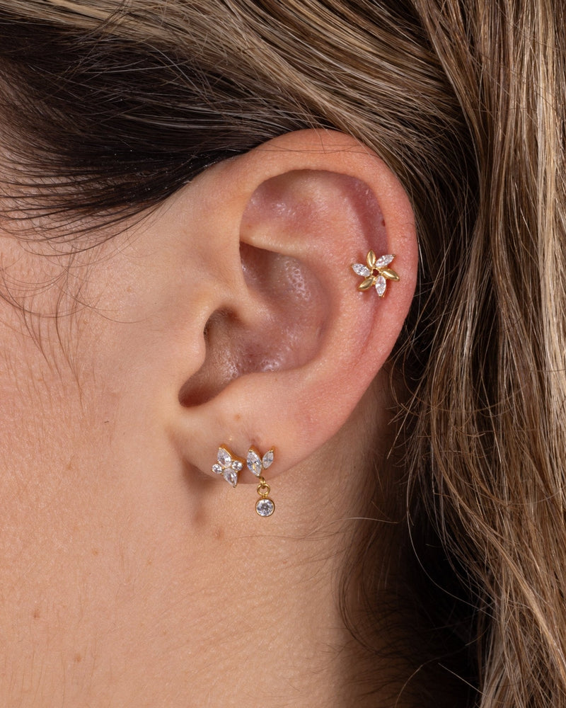 Harmony Drop Stud in Gold — titanium — Rhokea