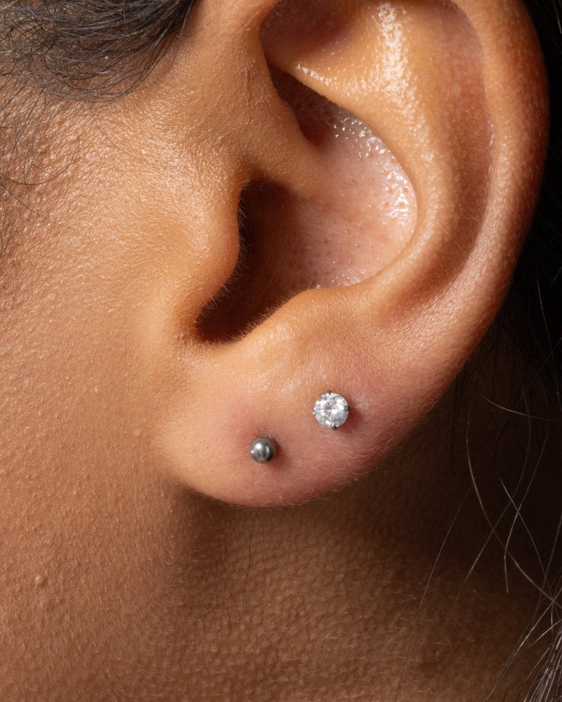 Solid Ball Stud in Silver — titanium — Rhokea