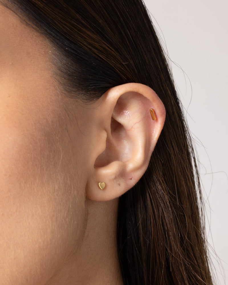 Pure Heart Stud in Gold — titanium — Rhokea