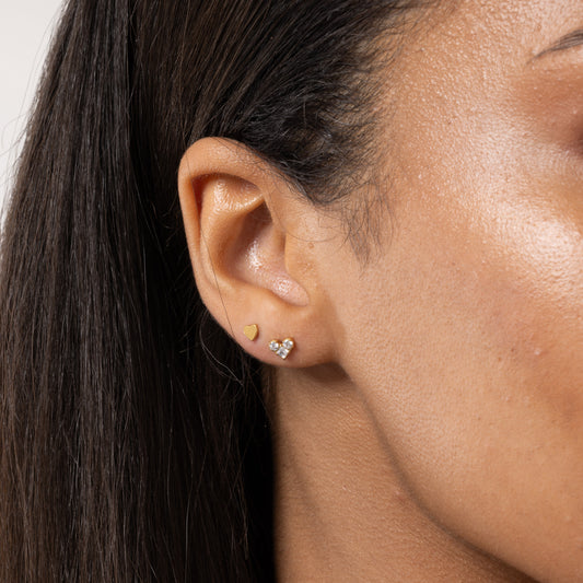 Prism Heart Stud in Gold