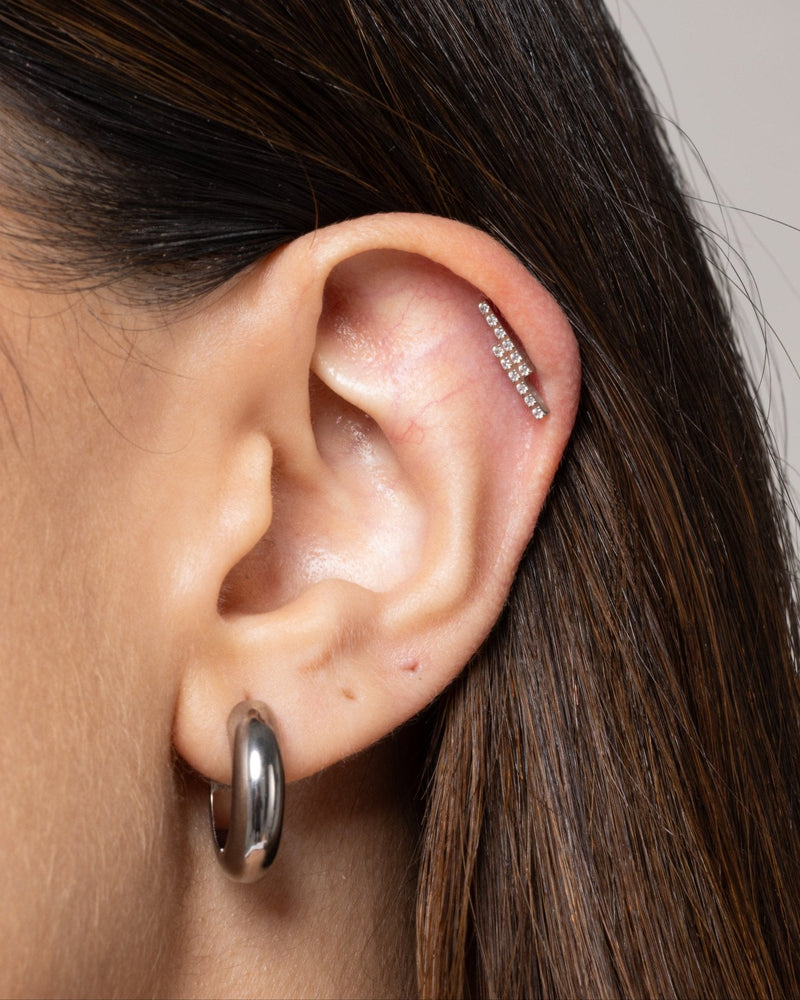Parallel Bar Stud in Silver — titanium — Rhokea