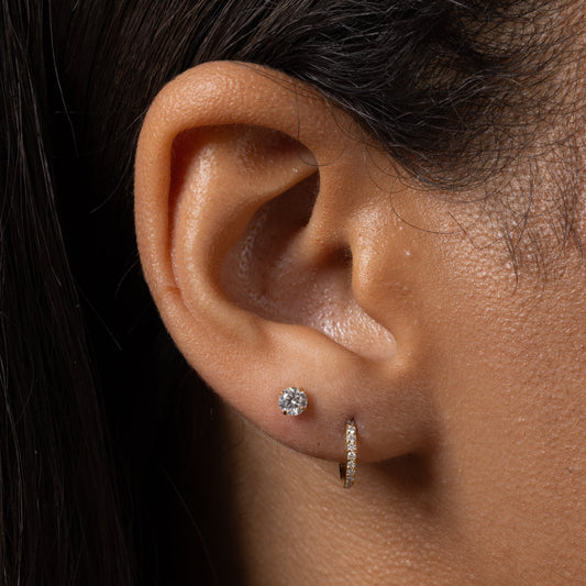 Diamond Solitaire Stud in Gold