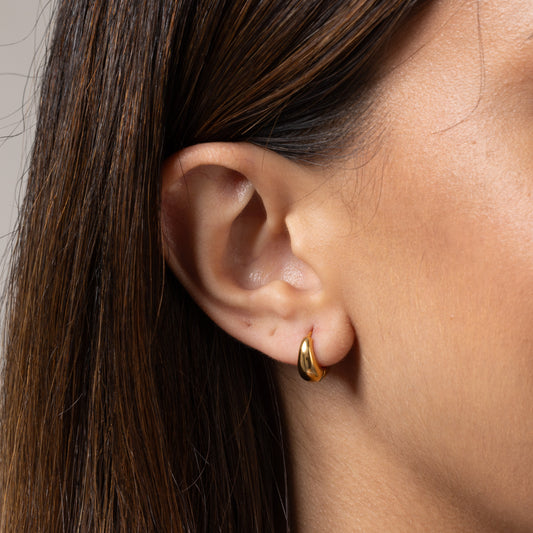 Teardrop Statement Hoops in Gold