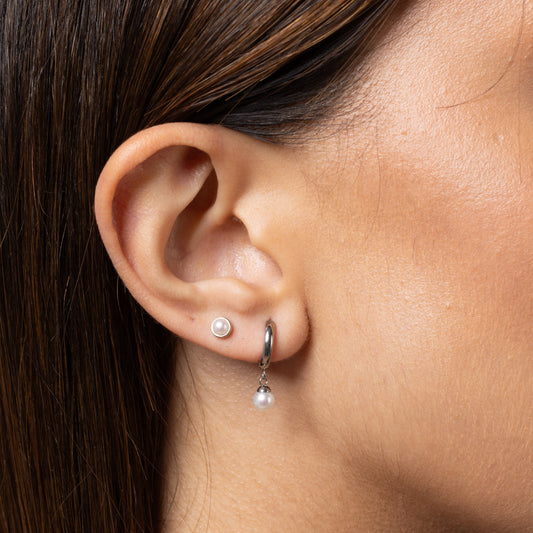 Ethereal Pearl Stud in Silver