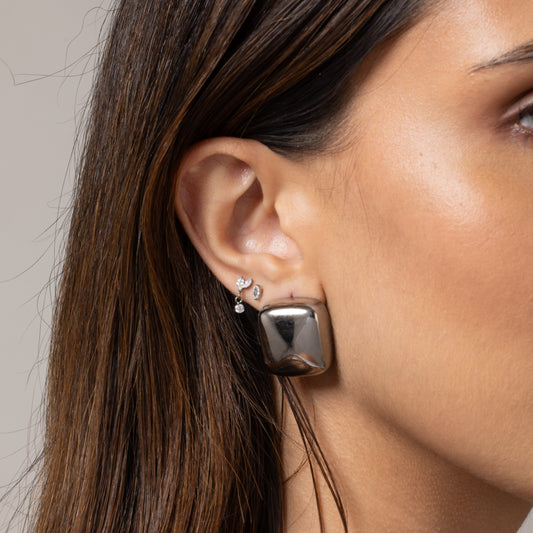 Solo Marquise Stud in Silver