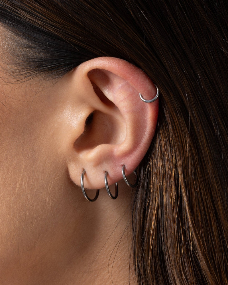 Smooth Hoop in Silver — titanium — Rhokea