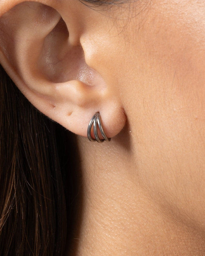 Trinity Hoop in Silver — titanium — Rhokea