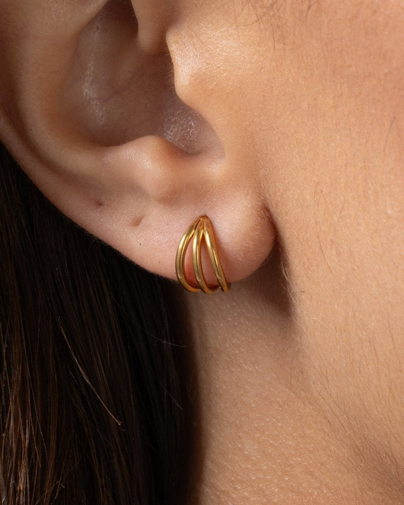 Trinity Hoop in Gold — titanium — Rhokea