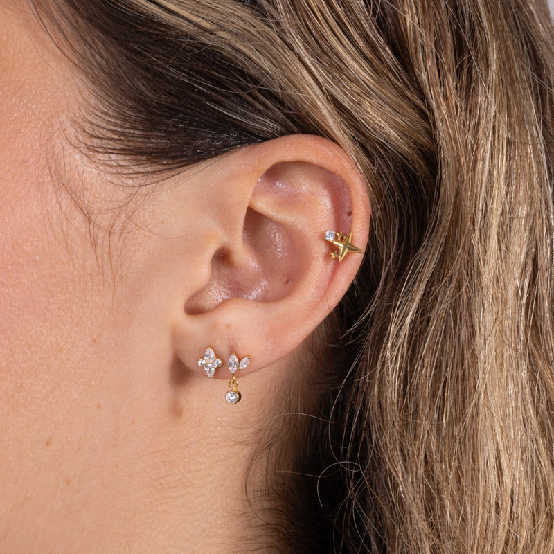 Lunar Comet Stud in Gold — titanium — Rhokea