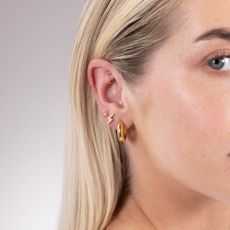 Lunar Bolt Stud in Gold — titanium — Rhokea