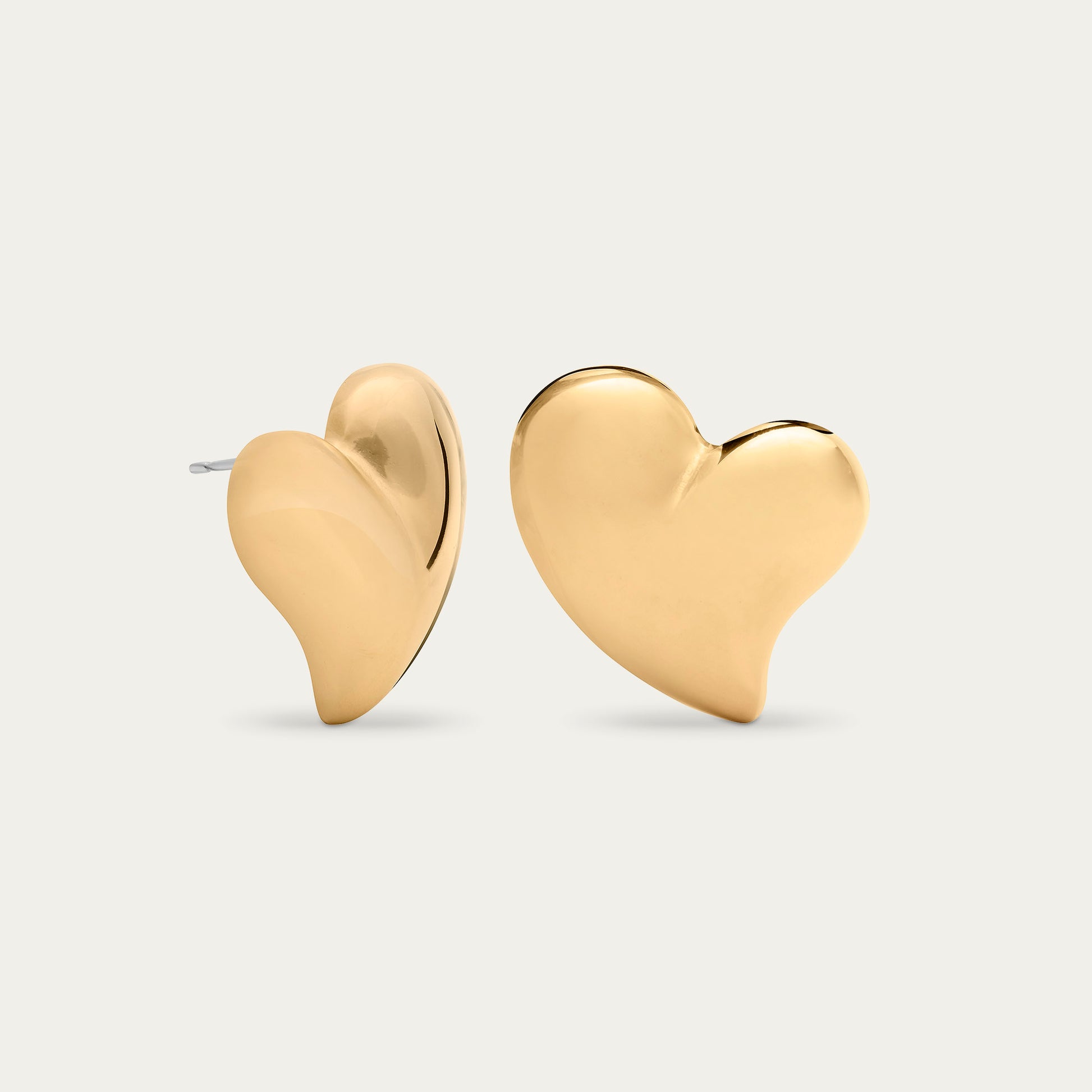 Affinity Heart Stud Earrings in Gold — titanium — Rhokea