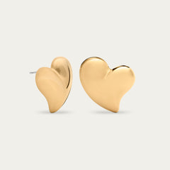 Affinity Heart Stud Earrings in Gold