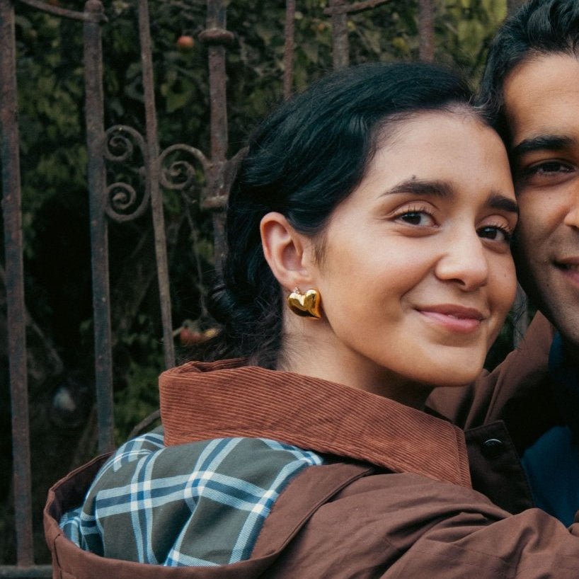 Affinity Heart Stud Earrings in Gold — titanium — Rhokea